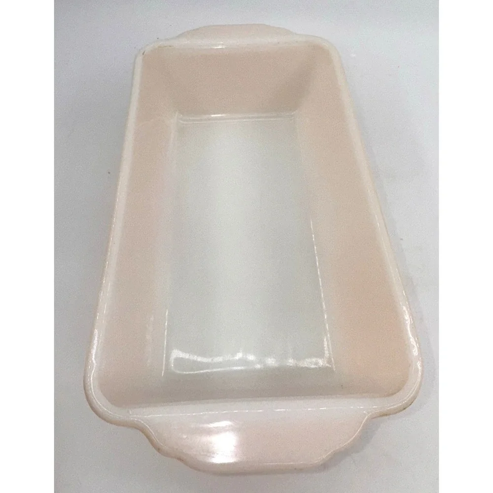 Set of 2 Anchor Hocking Fire King Peach Lustre Loaf Pans 409 1 QT/410 1.5 QT VTG